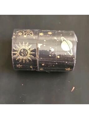 Yudea Black Gold Stars & Planets Washi Tape Celestial Design MPN X00AN05PYV